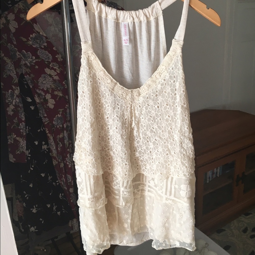 Lace front tank top
