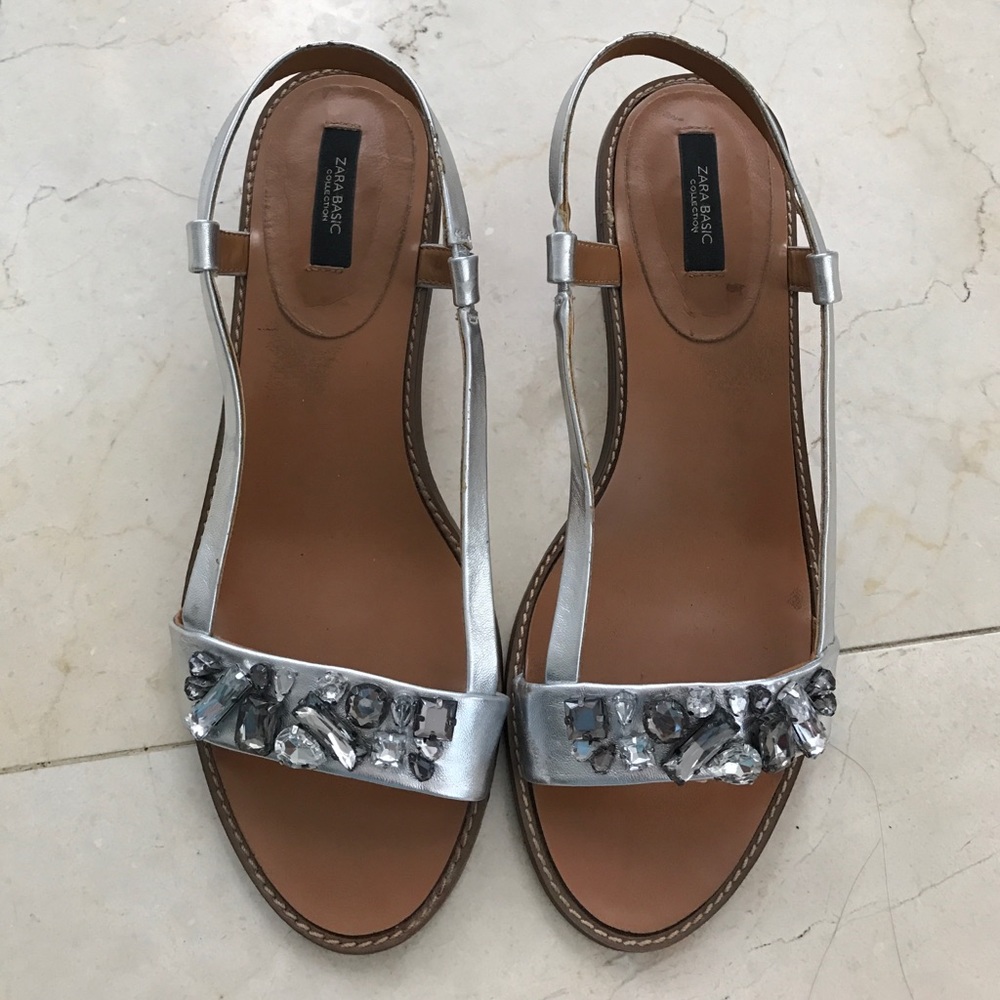 Zara silver sandals