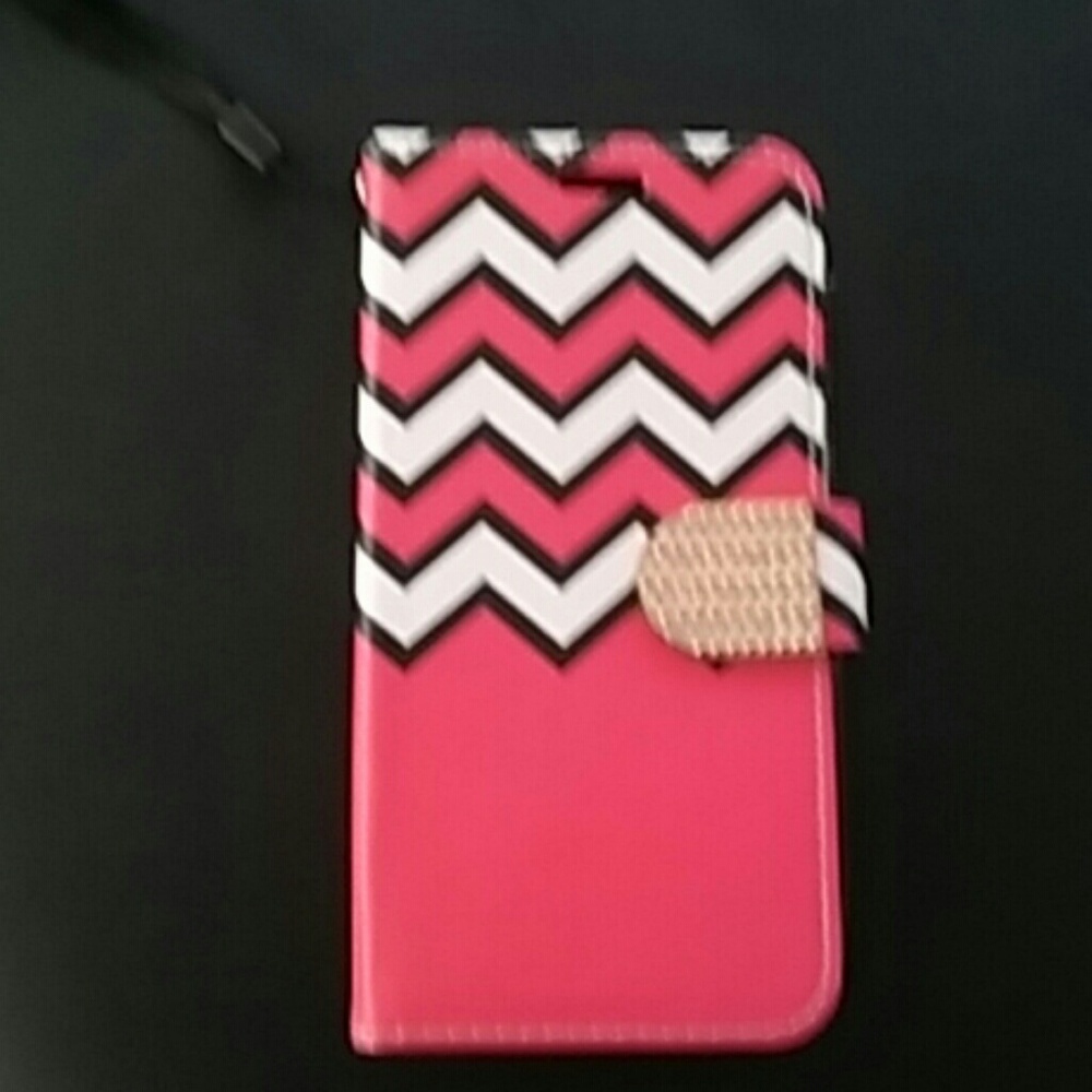 Pink chevron LG K-10 flip phone case