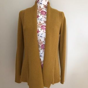 Mustard Open Front Cardigan M