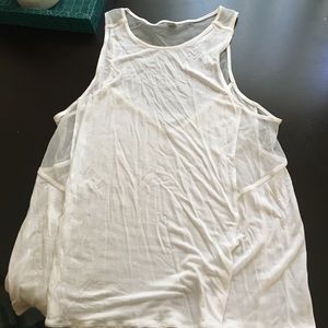 ALO Yoga white mesh back tank tick (size small)