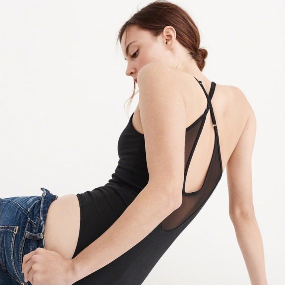 NWT Abercrombie & Fitch Black Mesh Bodysuit - Picture 2 of 4