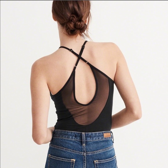 NWT Abercrombie & Fitch Black Mesh Bodysuit - Picture 3 of 4