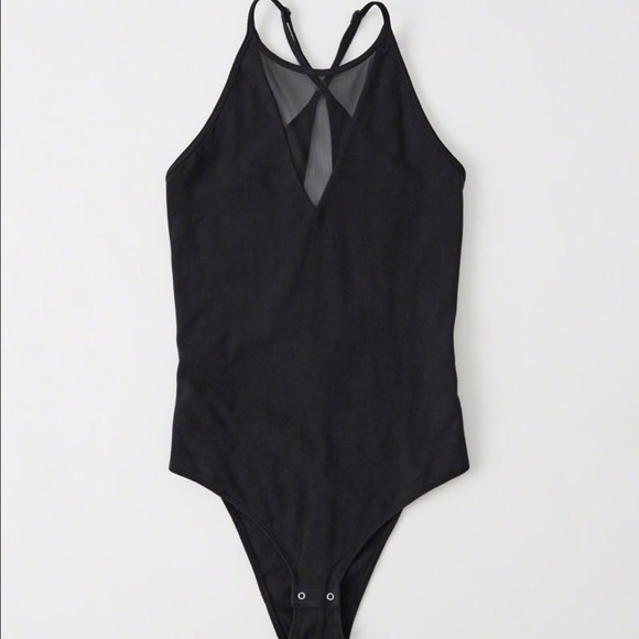 NWT Abercrombie & Fitch Black Mesh Bodysuit - Picture 4 of 4