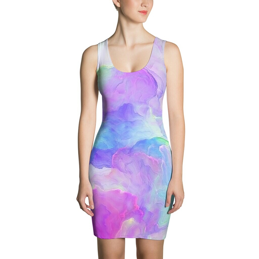 Abstract Sublimation cut and sew dress