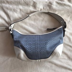 Coach Small Blue and White Soho Hobo