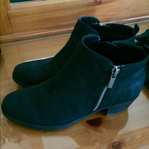 Black ankle booties. Never worn.
