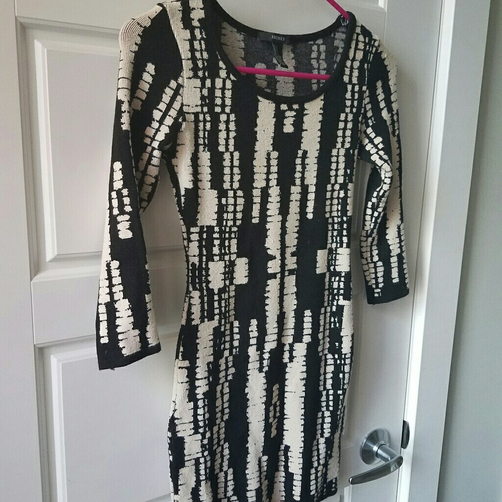 Black and cream dress