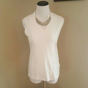 White V-Neck Sleeveless Top