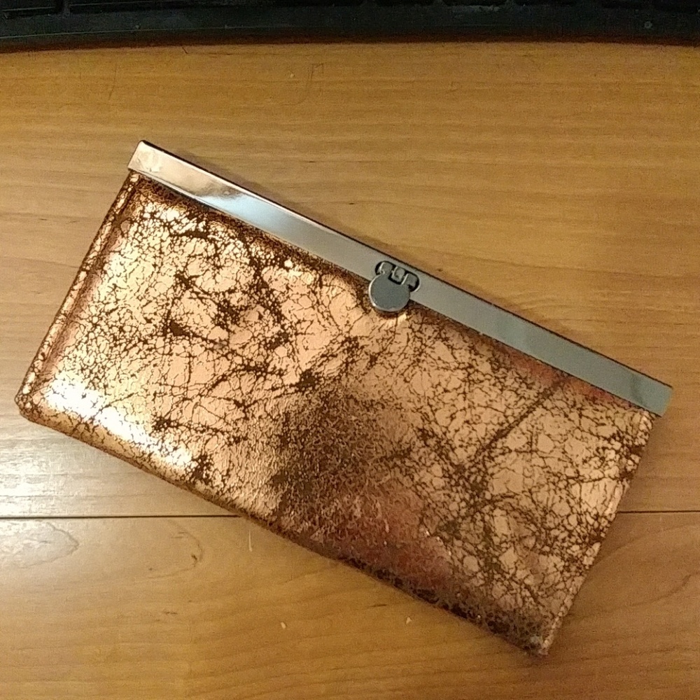NEW Bronze Crackle Wallet Clutch