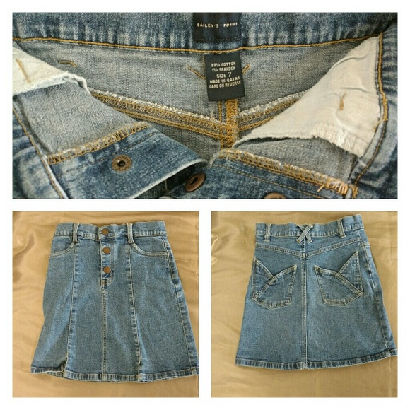 Pocketed Denim Pleated A-line Skirt - Picture 3 of 5