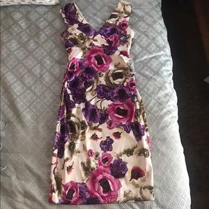 Maggy London Satin Floral Spring Sheath Dress 8