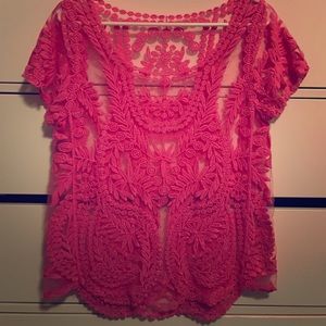 Medium pink lace Express top