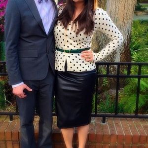 Faux leather pencil skirt