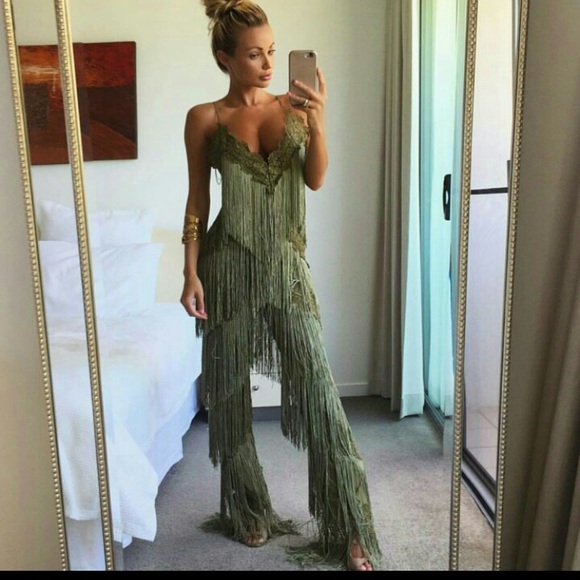 New Fringe olive jumpsuit - Picture 3 of 7