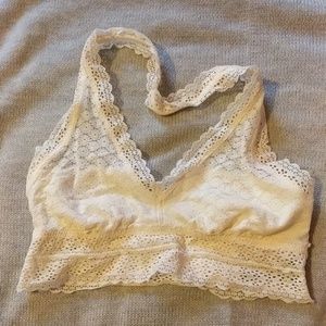 Crochet Lace Halter Bralette from Aerie