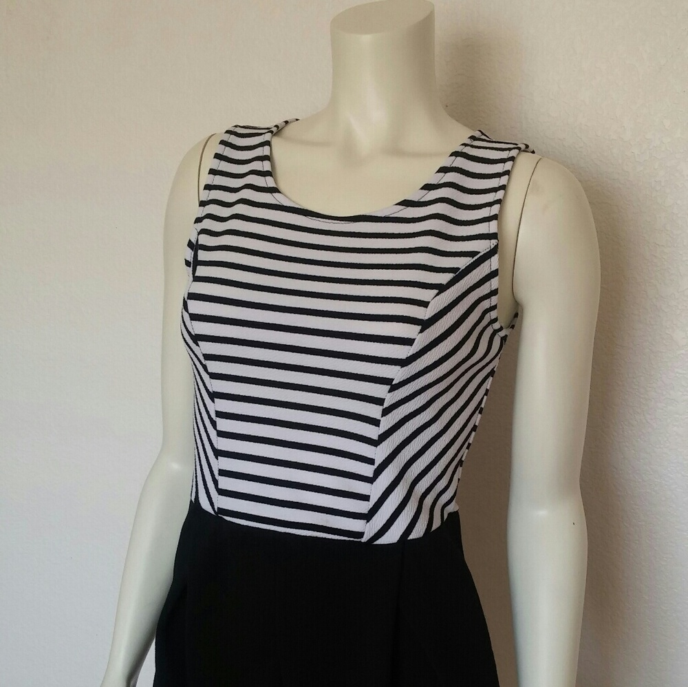 Black and white shorts romper