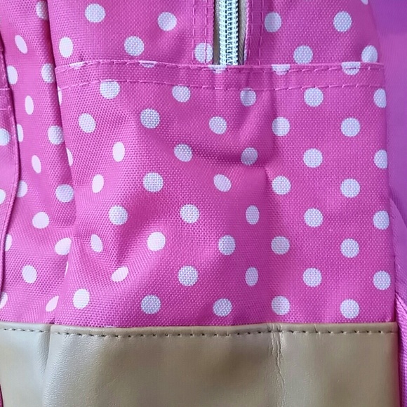 Pink polka dot backpack - Picture 2 of 5