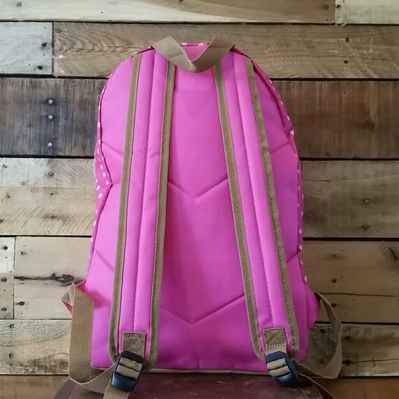 Pink polka dot backpack - Picture 4 of 5