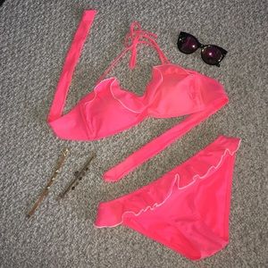 Pink aerie bikini swimsuit