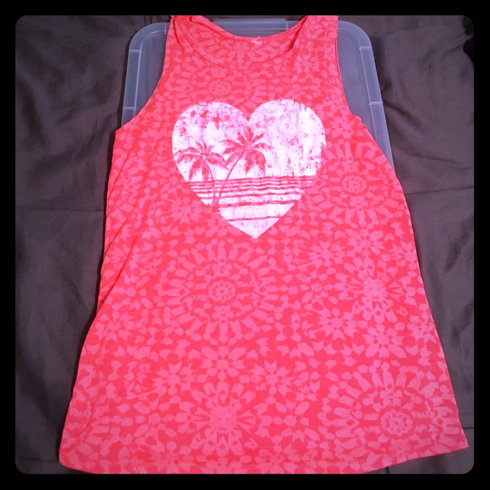 Neon pink tank top, fits like a tshirt