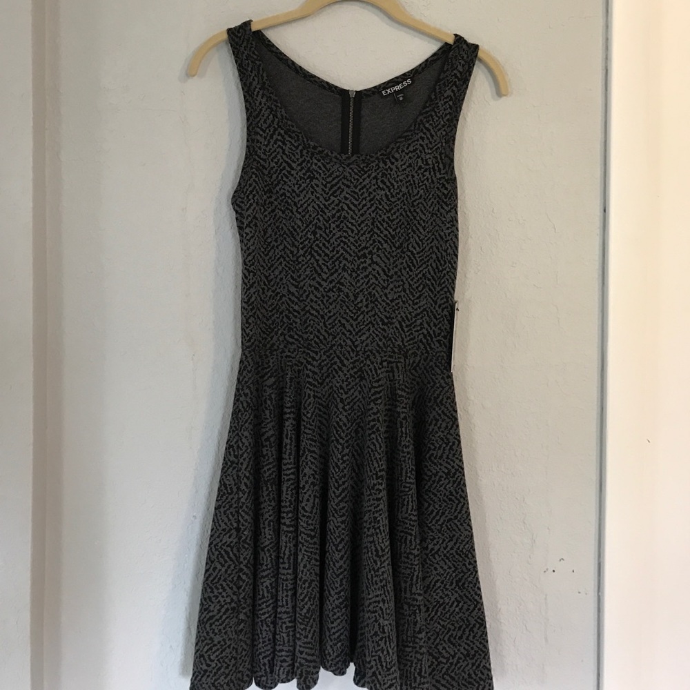 Express Black and grey print dress