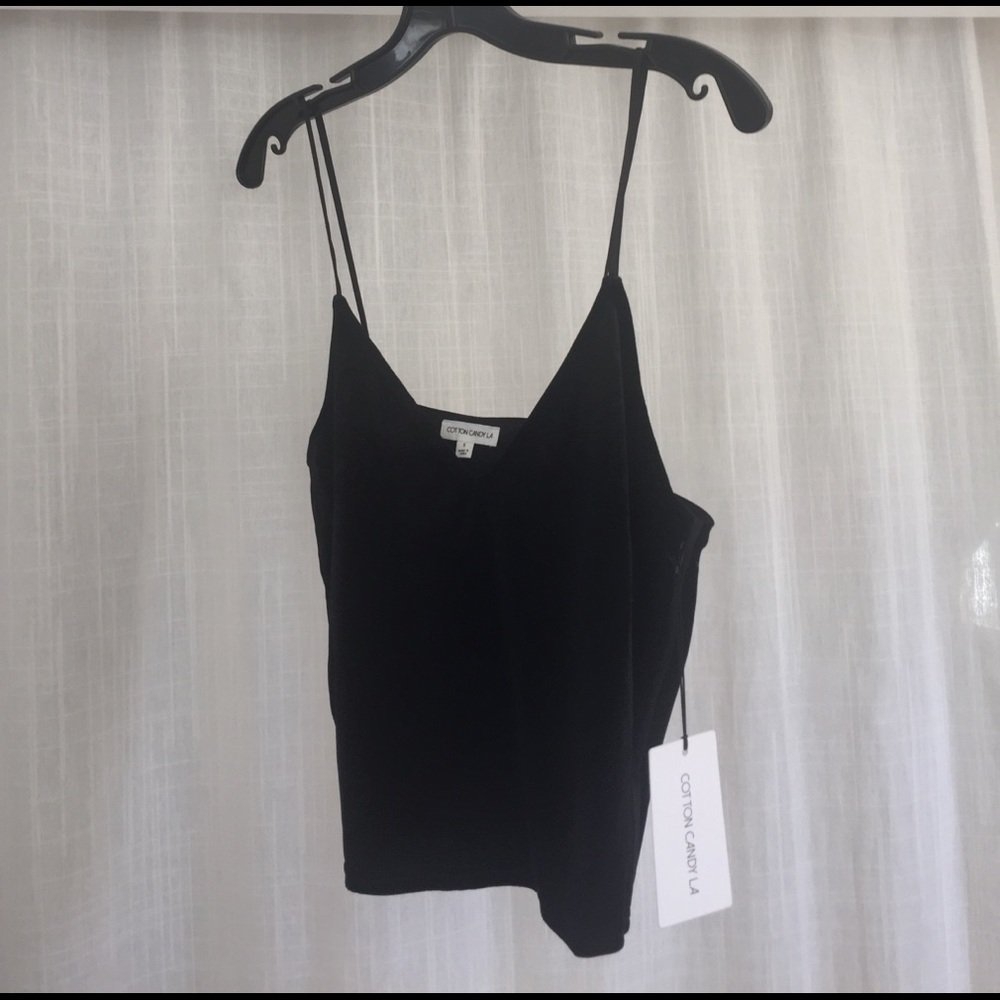 NWT black velvet Cami