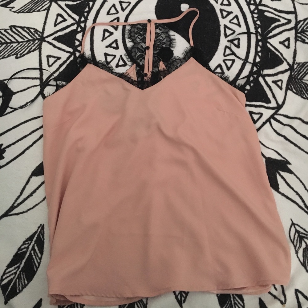 Harlowe & graham satin/lace tank never worn!!