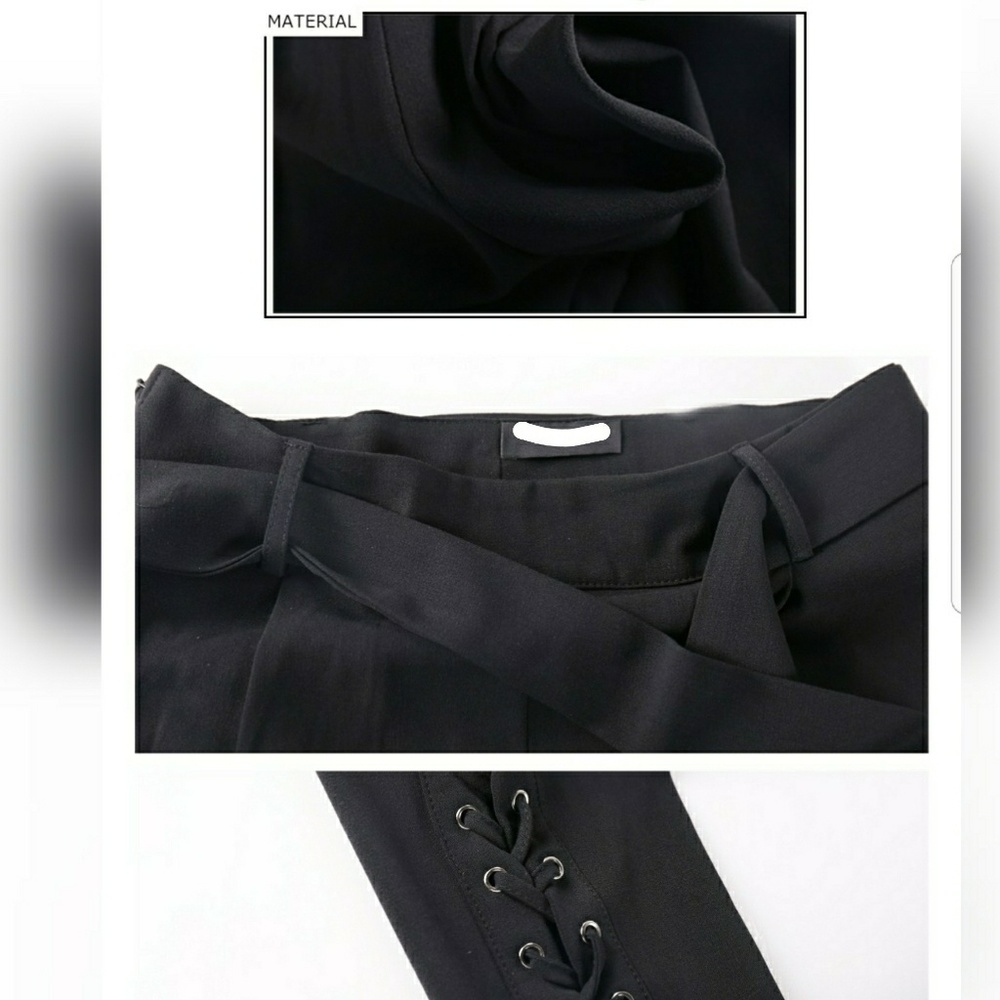 Cropped Tie Waist Lace Up Trouser - Picture 3 of 4