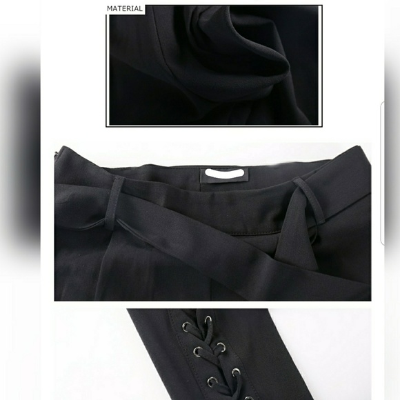 Cropped Tie Waist Lace Up Trouser - Picture 3 of 4