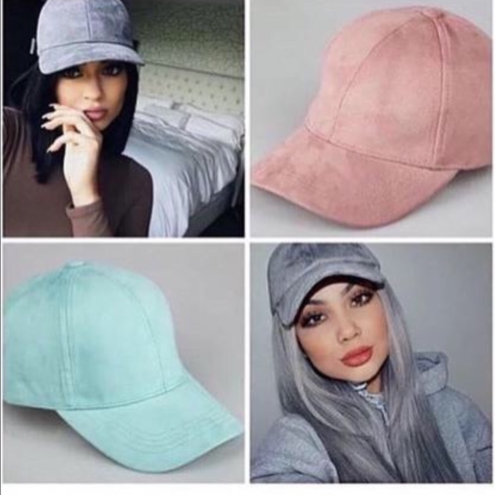 Faux Suede Baseball Cap-Blue - Picture 4 of 5