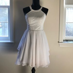white semi formal dress