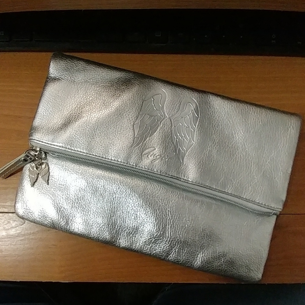 VS Victoria's Secret Angel Silver Flap Clutch NEW!