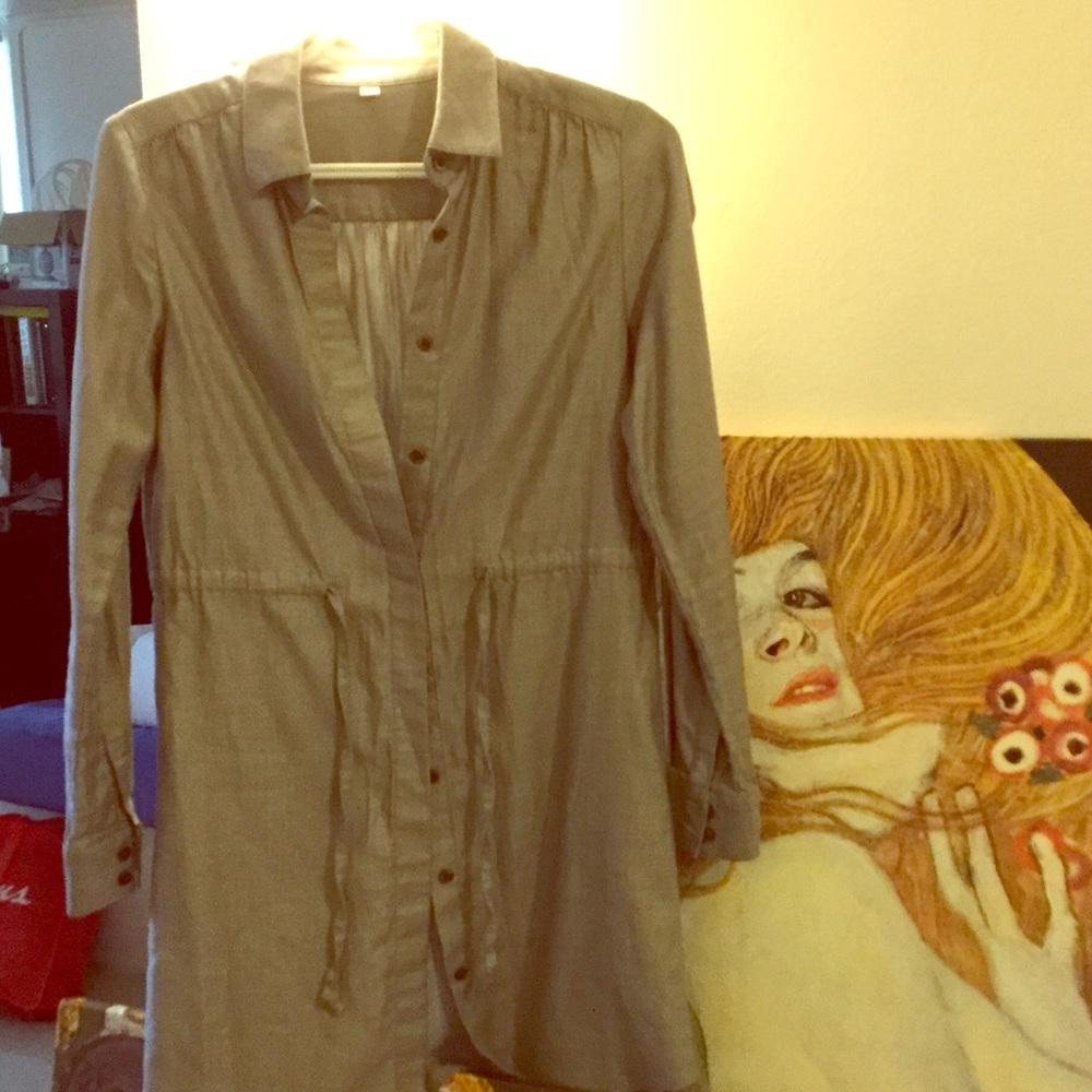 Grey shirt dress