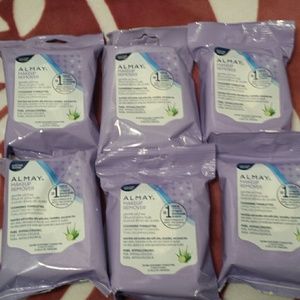 6 Purple Almay Makeup Remover Towelettes