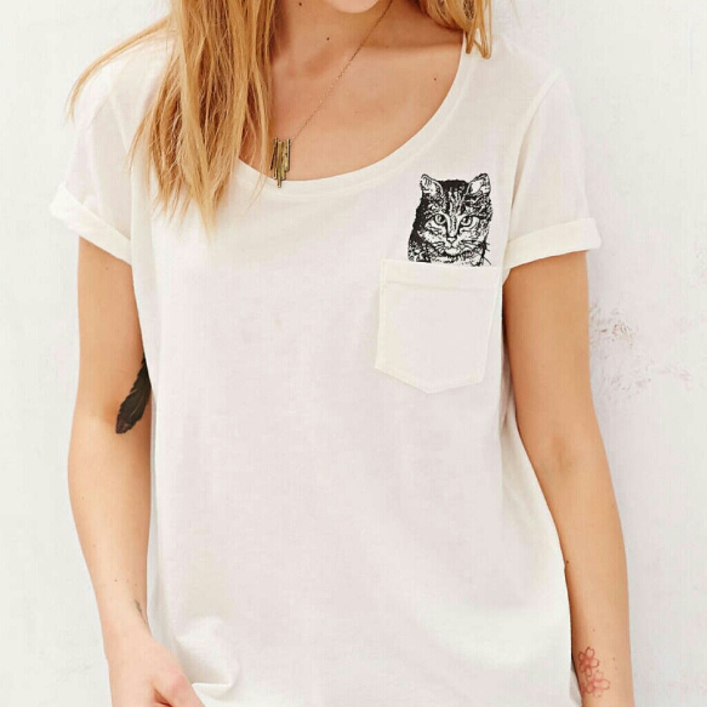Project T for Urban Outfitters Cat pocket Tee
