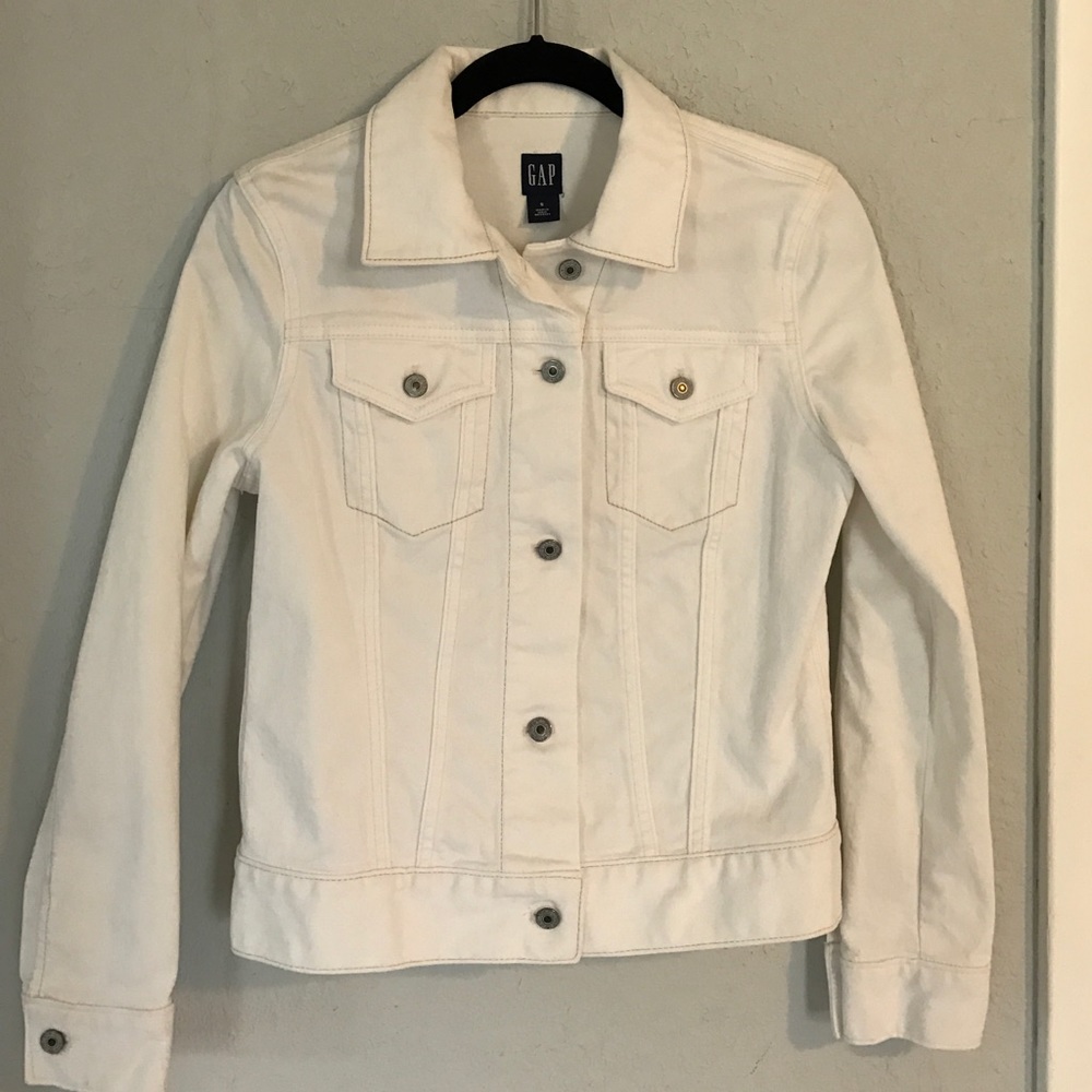 Gap white denim jacket