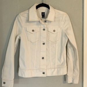 Gap white denim jacket