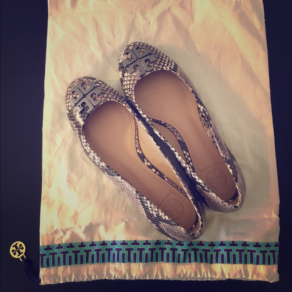 Tory Burch snake skin flats