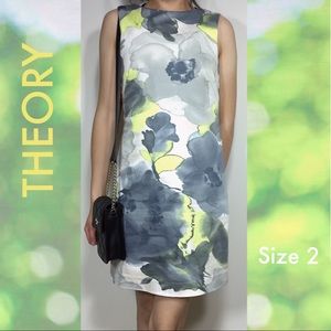 Theory Watercolor Floral Sleeveless Dress Size 2