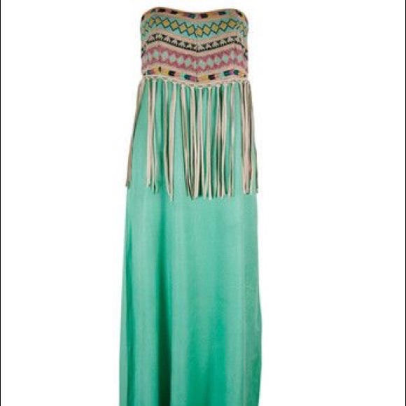 Judith March Mint To Be Fringe Dress - Picture 2 of 4