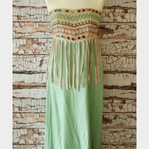 Judith March Mint To Be Fringe Dress - Picture 3 of 4