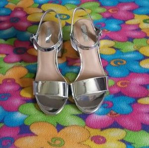 Silver Patent Platform Heels (Forever21)