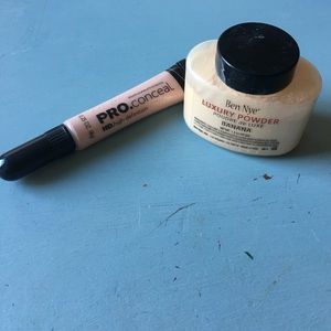 Ben Nye powder and LA pro concealer