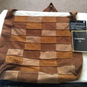 Chanel cross body suede patchwork bag