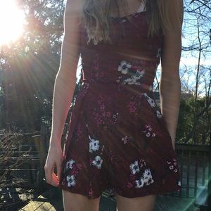 Hollister Maroon Floral Romper