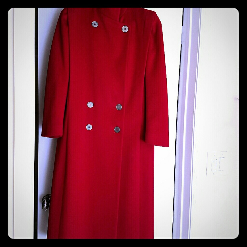 SALE!Full length stunning red wool coat