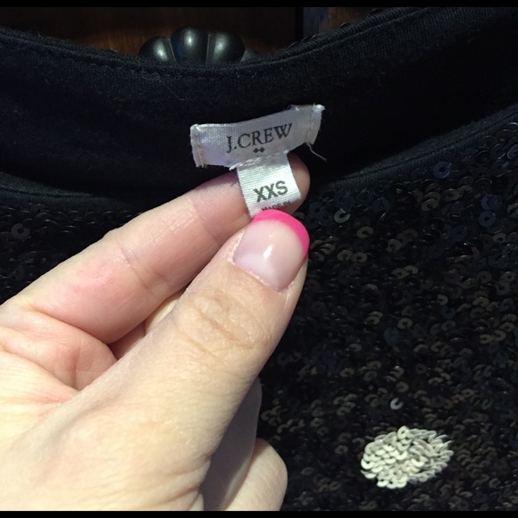 J Crew sequin black polka dot top - Picture 3 of 4