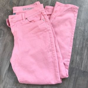 Pink skinny ankle pants