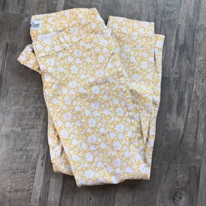 Yellow floral Pixie pants